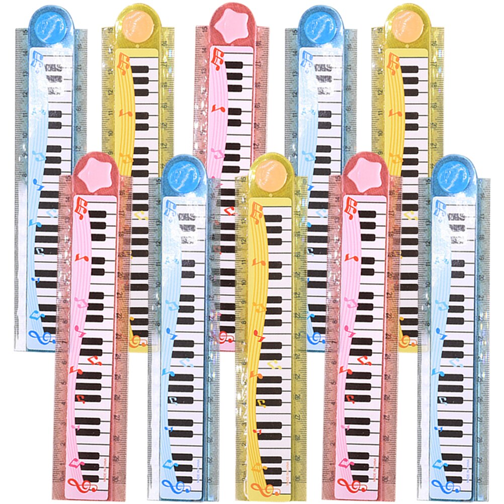 접이식 피아노 눈금자, 사랑스러운 어린이, 구부릴 수 있는 플라스틱 학생 액세서리, 10 개, 30cm